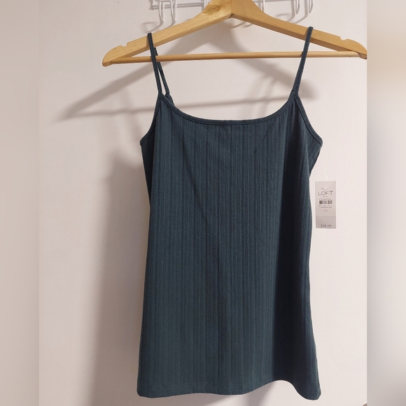 LOFT Tops - LOFT Dark Teal Ribbed Tank Top